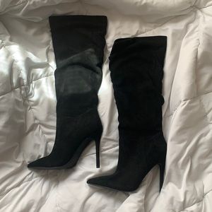 Knee high black boots